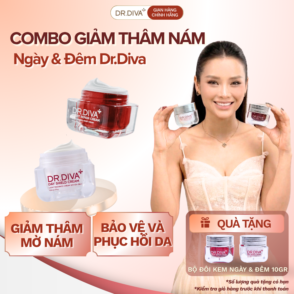 COMBO KEM DƯỠNG NGÀY VÀ ĐÊM - DR.DIVA HỖ TRỢ SÁNG DA (30g)
